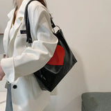 Large Capacity PU Leather Handbag Shoulder Bag Shopping Tote Casual Travel Bag