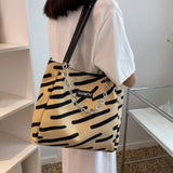 Large Capacity Beach Shopping Tote Bag Ladies Striped Vintage Canvas Handbag