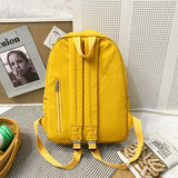 Canvas Backpack for Teenagers Avocado Embroidery School Shoulder Bag