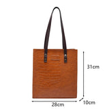 Large Capacity Fringe Shoulder Bags for Women Crocodile Pattern Handbags
