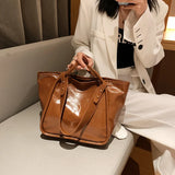 Large Capacity One Shoulder Bag PU Leather Ladies Casual Handbags