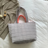 Large Capacity Shoulder Bag Nylon Plaid Casual Tote Bags For Women Handbags