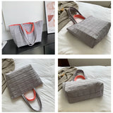 Large Capacity Shoulder Bag Nylon Plaid Casual Tote Bags For Women Handbags