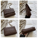 Women's Large Capacity Plaid Shoulder Bag PU Leather Handbag Tote Purse
