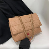 Women's Large Capacity Plaid Shoulder Bag PU Leather Handbag Tote Purse