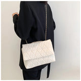 Women's Large Capacity Plaid Shoulder Bag PU Leather Handbag Tote Purse