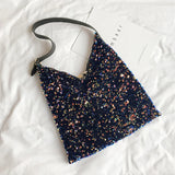 Sequin Shoulder Bag Totes for Women Large Capacity Handbag