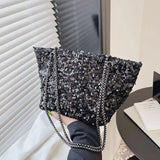 Sequin Shoulder Bag Totes for Women Shopping Handbags Pack