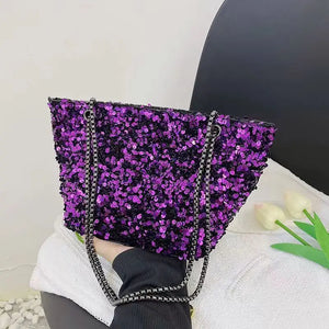 Sequin Shoulder Bag Totes for Women Shopping Handbags Pack