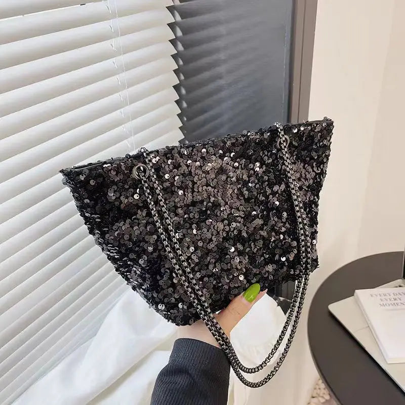 Sequin Shoulder Bag Totes for Women Shopping Handbags Pack