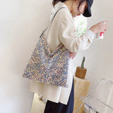 Sequined Shoulder Bag Totes for Women Large Capacity Handbag