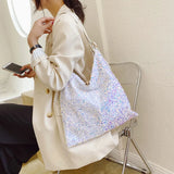 Sequined Shoulder Bag Totes for Women Large Capacity Handbag