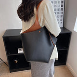 Stylish PU Leather Shoulder Bag with Large Capacity