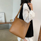 Large Capacity Soft PU Leather Tote All-match Handbag Lady Casual