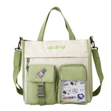 Large Capacity Canvas Crossbody Bag Women College Style