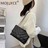 Large Capacity Shoulder Handbag Women Solid PU Leather Crossbody Bag
