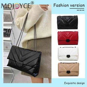 Large Capacity Shoulder Handbag Women Solid PU Leather Crossbody Bag