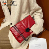 Large Capacity Shoulder Handbag Women Solid PU Leather Crossbody Bag