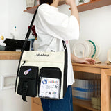 Large Capacity Tote Bags Nylon Shoulder Bags for Teenage Girls