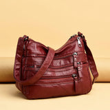 Women Crossbody Bag Large Capacity Soft Leather Messenger Bag