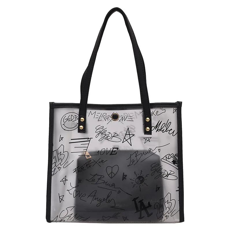 Women's Large Capacity Jelly Bag Summer Shoulder Beach Tote