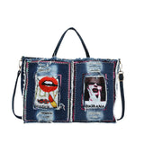 Large Pocket Casual Tote Women's Handbag Shoulder Handbags Denim Leather