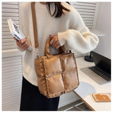 Women's Quilted Tote Handbag Nylon Shoulder Bag Winter Wallet