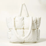 Large Quilted Shoulder Bags Women's Padded Tote Handbags