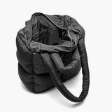 Large Quilted Nylon Tote Handbag Shoulder Bag