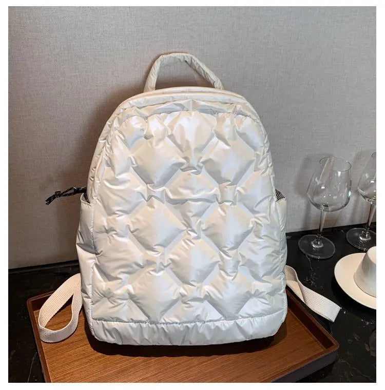 Large Quilted Handbag Nylon Shoulder Bag Winter Purse