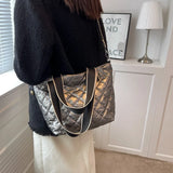 Quilted Women Tote Padded Handbags Shoulder Bags Nylon Down Cotton
