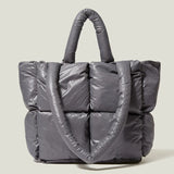 Large Quilted Shoulder Bags Women's Padded Tote Handbags
