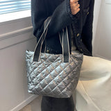 Quilted Women Tote Padded Handbags Shoulder Bags Nylon Down Cotton