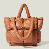 Large Quilted Shoulder Bags Women's Padded Tote Handbags
