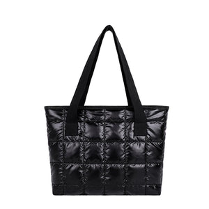 Quilted Women Shoulder Bag Large Tote Padded Handbags Winter Purse
