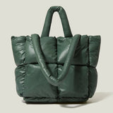 Large Tote Padded Handbags Women Nylon Down Crossbody Bag