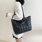 Large Tote Nylon Cotton Padded Handbags Casual Shoulder Bags