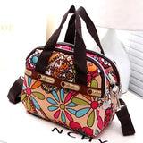 Waterproof Nylon Handbag Floral Cross-body Bag Tote Bolsas Feminina