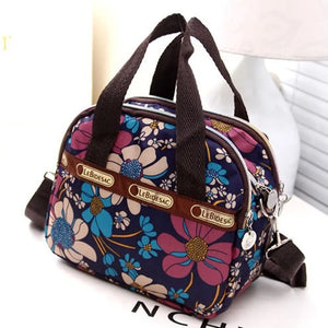 Waterproof Nylon Handbag Floral Cross-body Bag Tote Bolsas Feminina