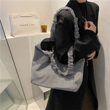 Large-capacity Canvas Handbag Retro Style One-shoulder Bag