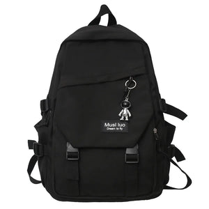 High Capacity Nylon College Backpack Travel School Bag