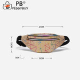 Geometric Pattern Leather Fanny Chest Pack