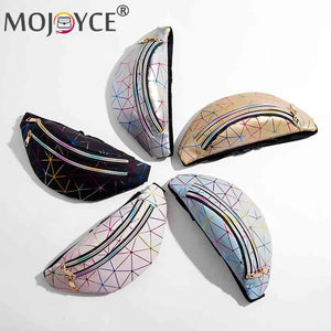 Geometric Pattern PU Leather Fanny Chest Pack Women