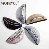 Geometric Pattern PU Leather Fanny Chest Pack Women