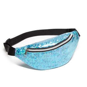 Women PU Leather Waist Bag Sport Casual Chest Phone Pouch Zipper