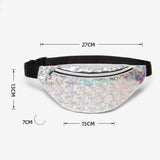 Women PU Leather Waist Bag Sport Casual Chest Phone Pouch Zipper