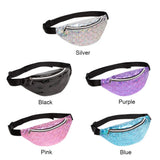 Laser Fanny Waist Bag Women PU Leather Sports Casual Chest Phone Pouch Zipper