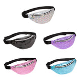 Fanny Waist Bag PVC Leather Sports Casual Chest Phone Pouch Zipper