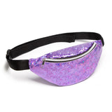Fanny Waist Bag PVC Leather Sports Casual Chest Phone Pouch Zipper
