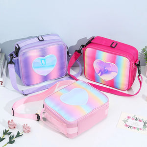 Rainbow Lunch Box & Insulated Bag Set for Women Girls